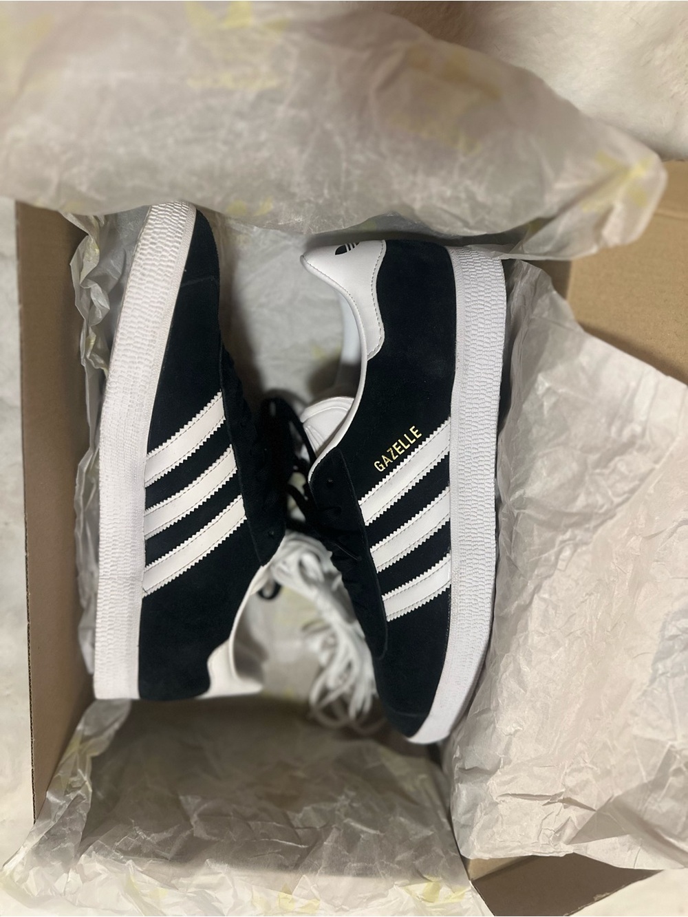 Adidas Black & White Gazelle Suede Sneakers